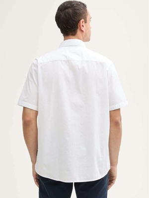 Camisa White Tom Tailor Structured Slubyarn 1049602 20000 - Imagen 2