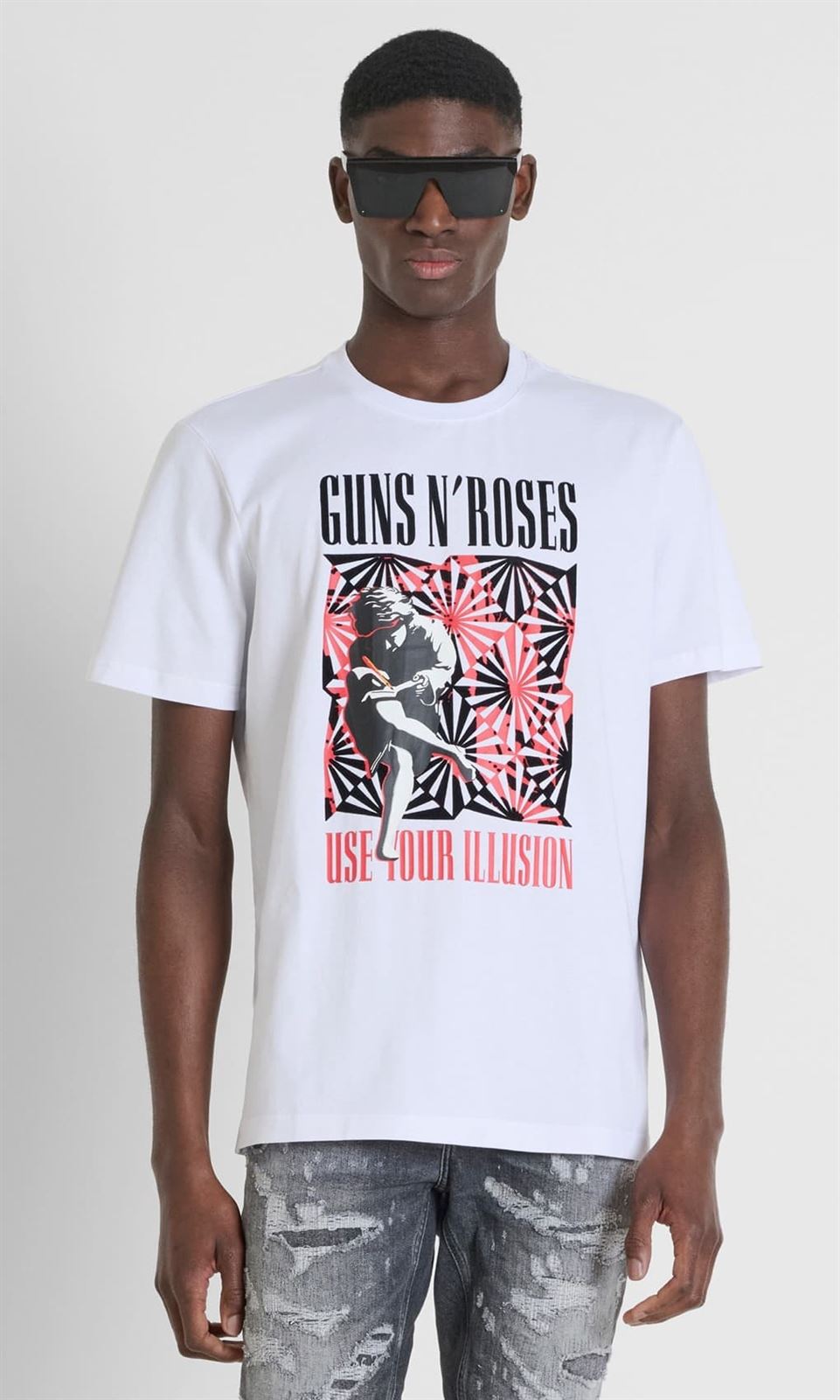 Camiseta Antony Morato Blanca Guns N' Roses MMKS02536 FA100144 1000 - Imagen 1