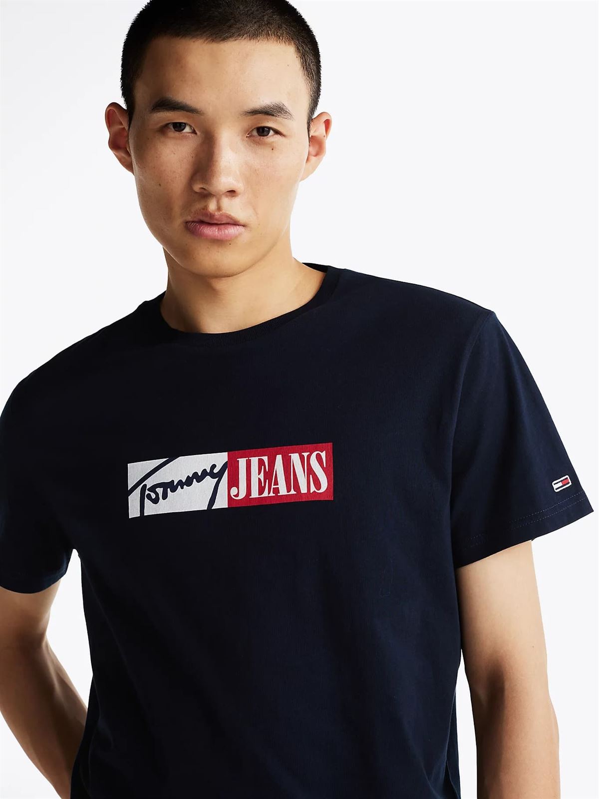 Camiseta Azul Marino Tommy Jeans Slim Entryt Graphic Tee Ext (Dark Navy) - Imagen 2