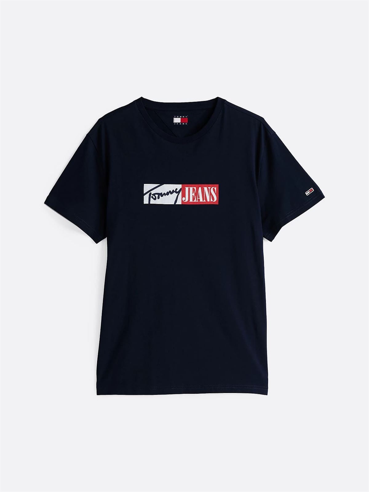 Camiseta Azul Marino Tommy Jeans Slim Entryt Graphic Tee Ext (Dark Navy) - Imagen 5