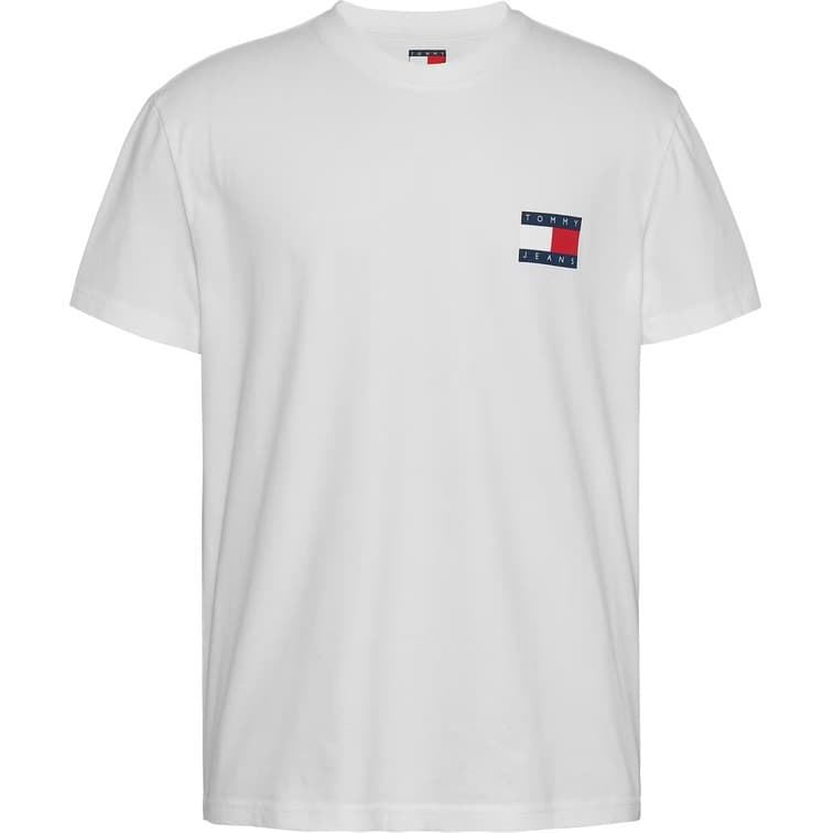 Camiseta Blanca Tommy Jeans Reg Heritage Flag - Imagen 1