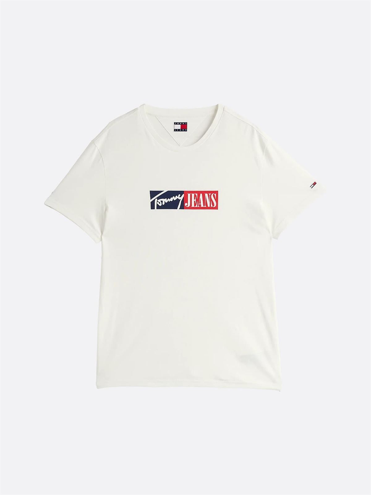 Camiseta Blanca Tommy Jeans Tjm Slim ENtry Graphic Tee Ext - Imagen 5