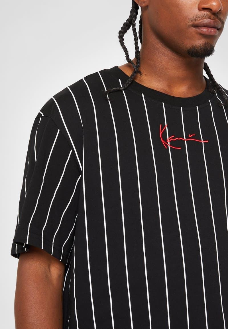 Camiseta KARL KANI 6030153 kk small signature pinstripe tee black/white - Imagen 2