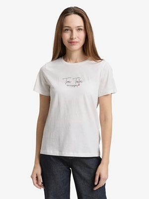 Camiseta Tom Tailor Crew Neck White 10315 085 - Imagen 2
