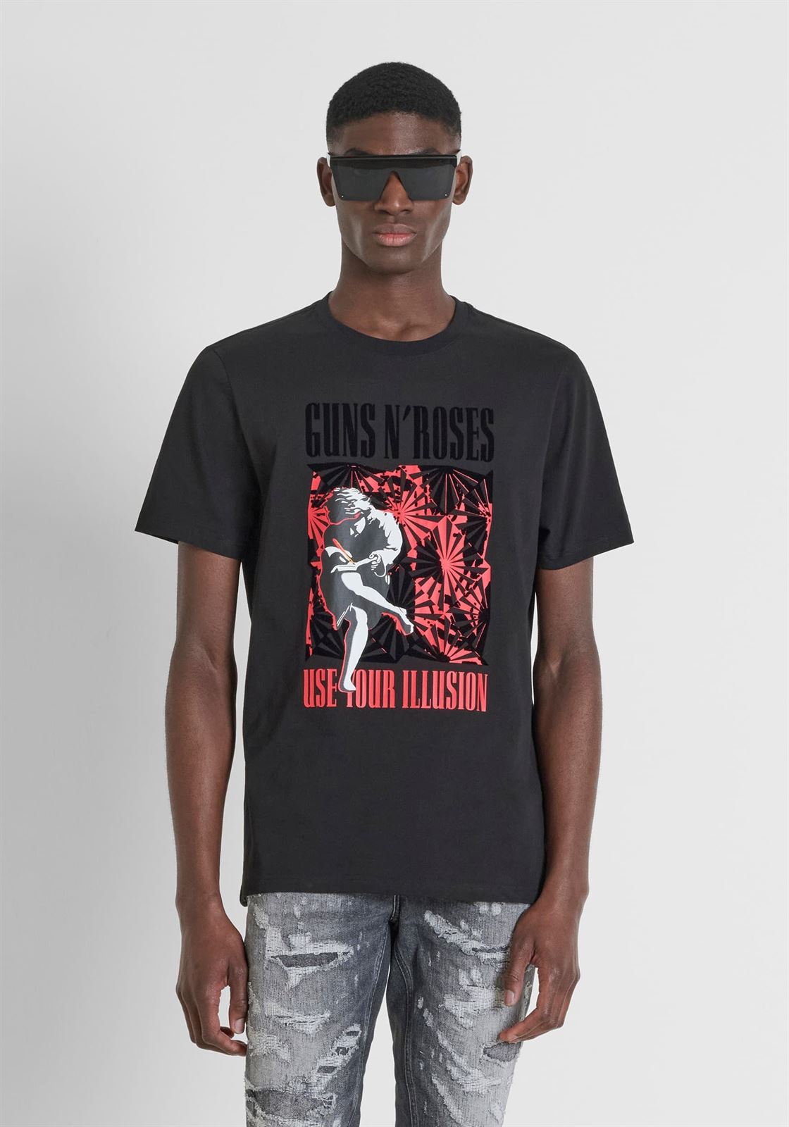 Camisetas Antony Morato Negro Guns N'Roses MMKS02536 FA100144 9000 - Imagen 1