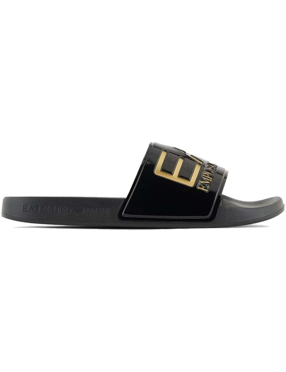 Chanclas EA7 Emporio Armani 7X000108 AF15118 PC001 shiny black/gold - Imagen 3