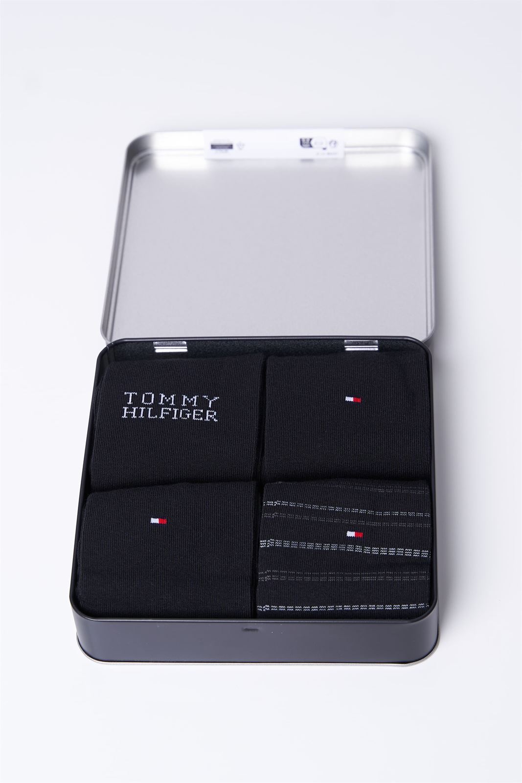 Estuche 4 Pares Calcetines Tommy Hilfiger Tin Giftbox 701229780 002 804/805 - Imagen 1