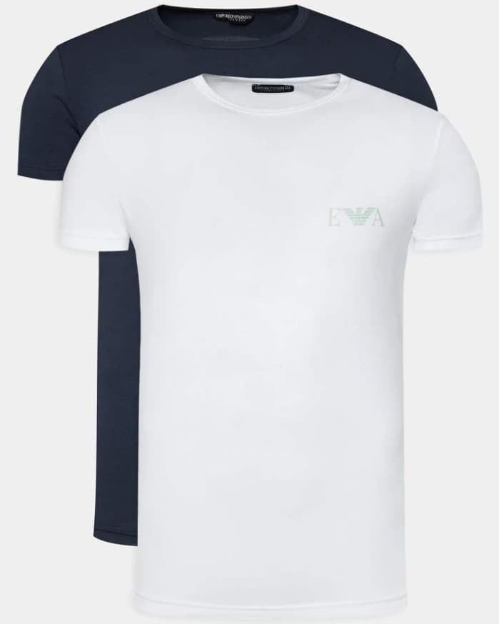 Pack 2 camisetas Emporio Armani 111670 4R715 23235 marine bianco - Imagen 1