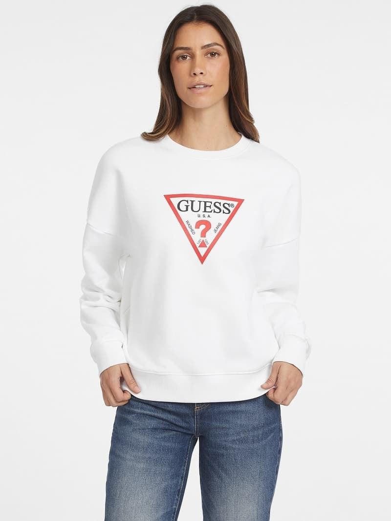 Sudadera mujer Guess W4YQ00KC811 G011 blanco - Imagen 1