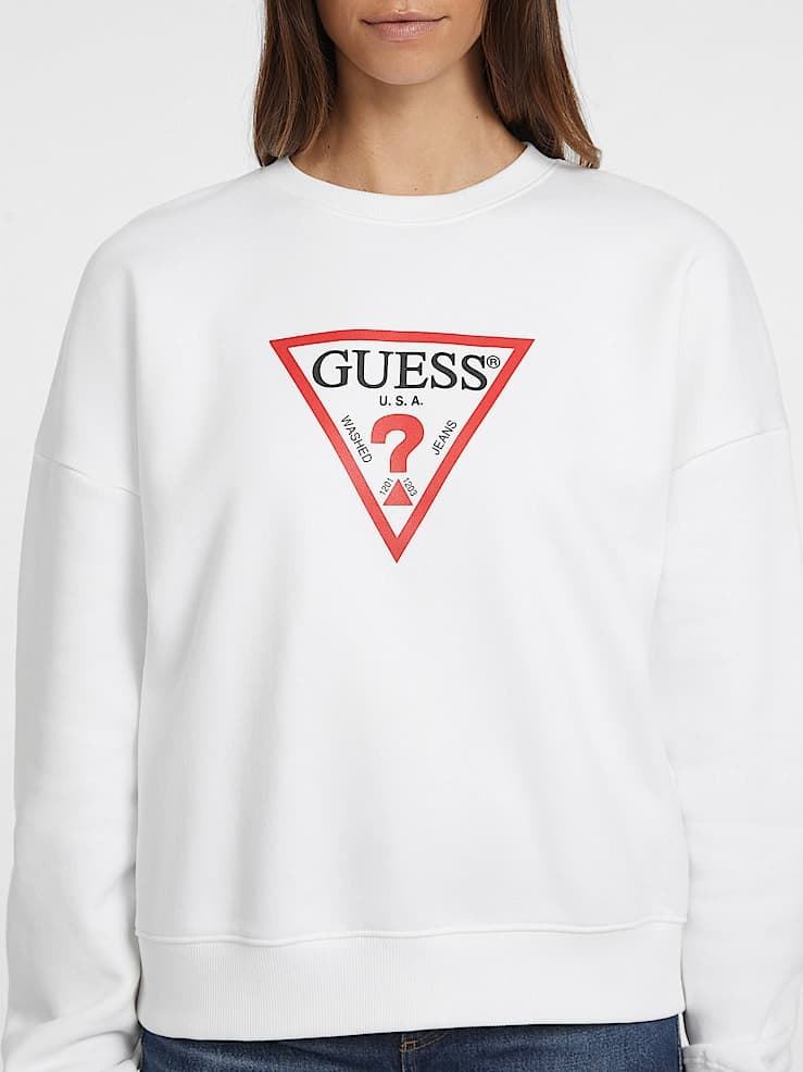 Sudadera mujer Guess W4YQ00KC811 G011 blanco - Imagen 4