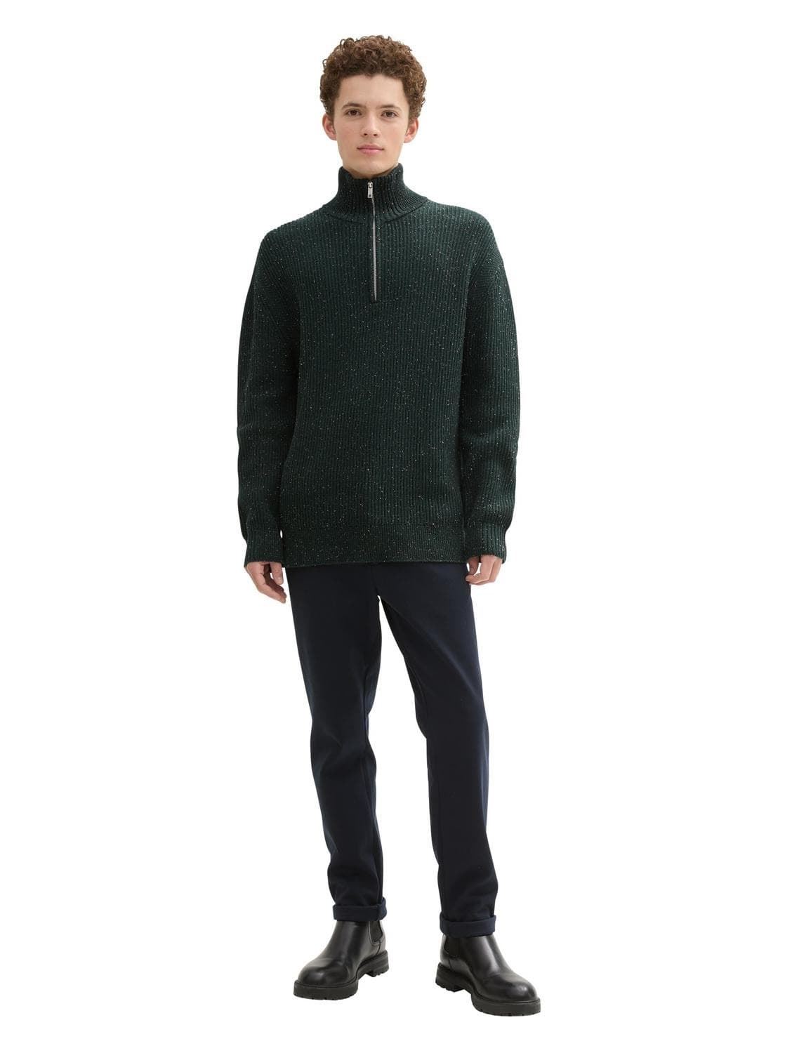 Sudadera Tom Tailor Green Colorful Neps - Imagen 2