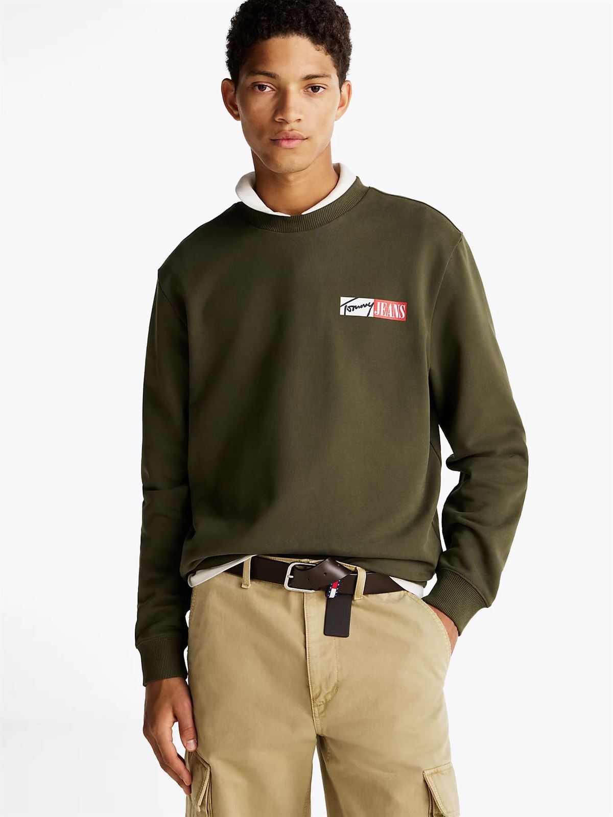 Sudadera Verde Tommy Jeans Regular Entry Graphi - Imagen 1