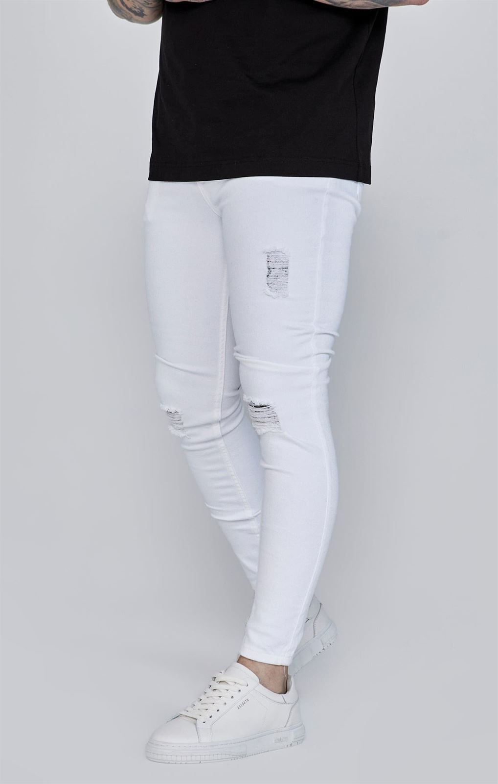 Vaquero SikSilk SS-25855 Distressed Skinny Jeans white - Imagen 1