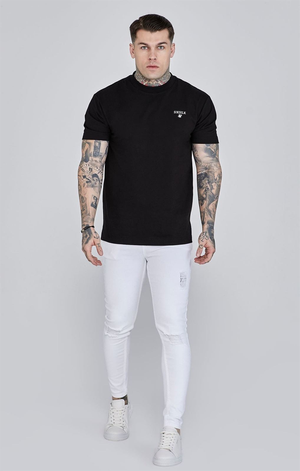 Vaquero SikSilk SS 25855 Distressed Skinny Jeans white